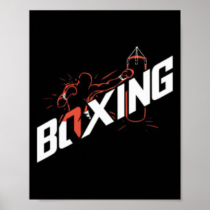 Póster Boxeador aficionado del boxeo de puño Boxeo kickbo