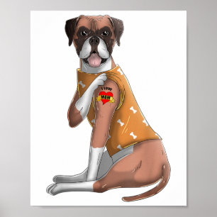 Póster Boxeador: Amo A Mamá, Tattoo, Camiseta De Perro, M