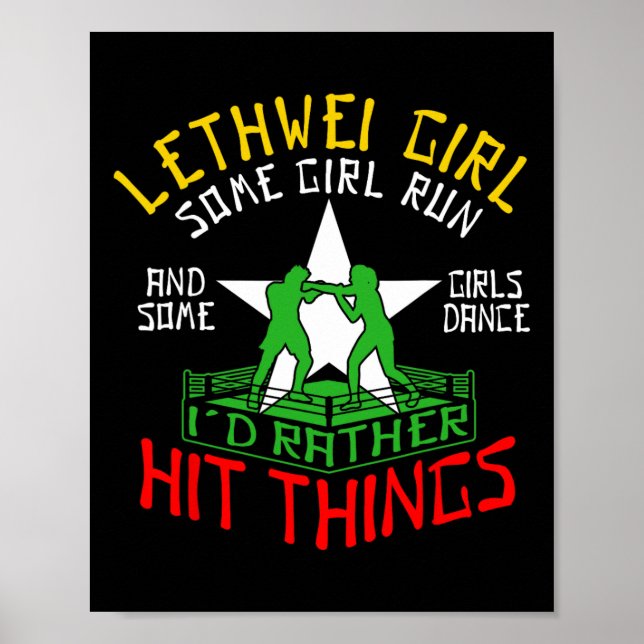 Póster Boxeador birmano Chica de Lethwei (Frente)