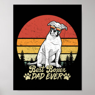 Póster Boxeador blanco papá alguna vez retro vintage Día 