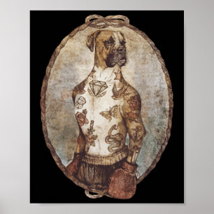 Póster Boxeador Boxeador Boxeo Gracioso Boxer Art Box Clu
