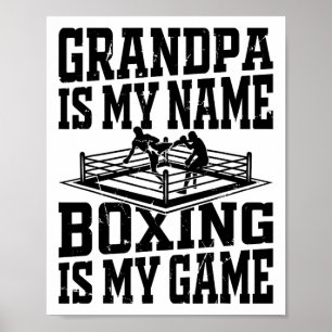 Póster Boxeador Boxeo Abuelo Es Mi Nombre Boxeo Es