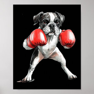 Póster Boxeador de boxeo comparte humor con encantador pe
