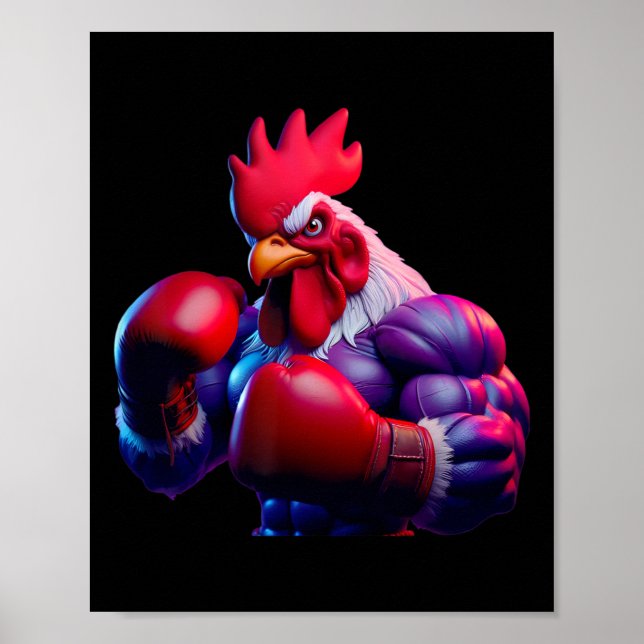 Póster Boxeador de boxeo Kickboxer Combate Mma Figher (Frente)