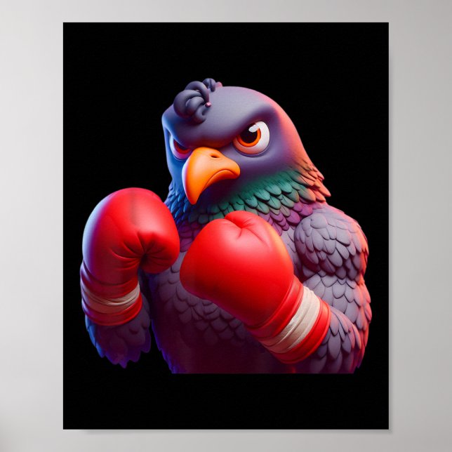 Póster Boxeador de boxeo Kickboxer Mma Combate S (Frente)