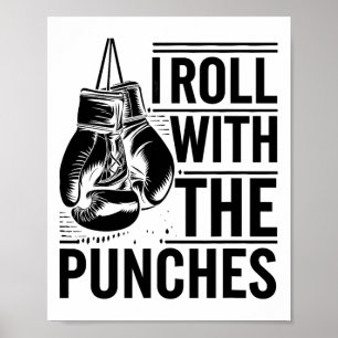Póster Boxeador de fuerza deportiva que rueda con los gol