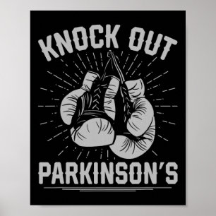 Póster Boxeador de Kickboxing Boxeo Derrota Parkinson