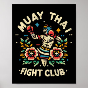 Póster Boxeador de Muay Thai Tailandia Mma Traditio