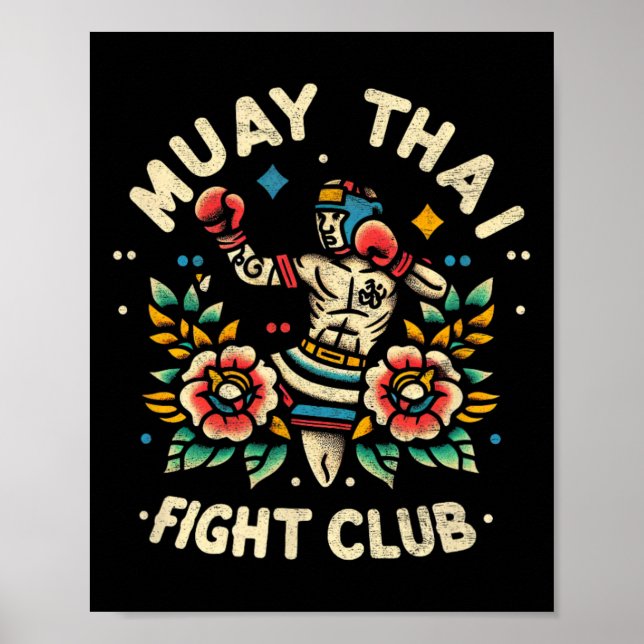 Póster Boxeador de Muay Thai Tailandia Mma Traditio (Frente)