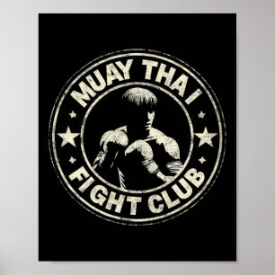 Póster Boxeador de Muay Thai Tailandia Mma Vintage