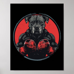 Póster Boxeador de perro Combate Boxeo Hombres Mujeres Ni