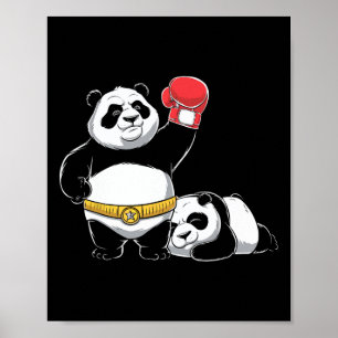 Póster Boxeador deportivo de boxeo con amante de los anim