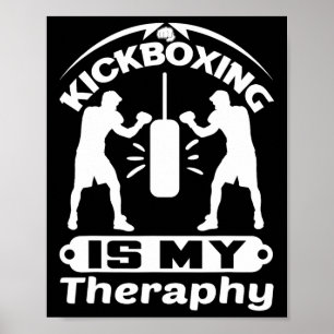 Póster Boxeador divertido que dice que el kickboxing es m