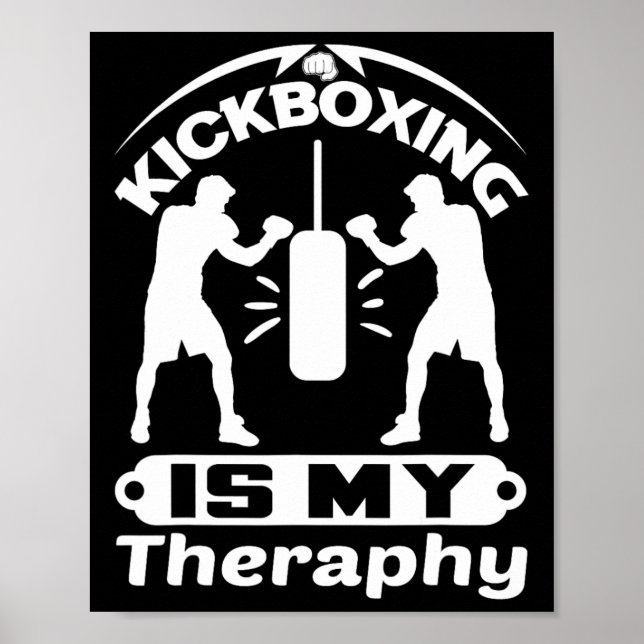 Póster Boxeador divertido que dice que el kickboxing es m (Frente)