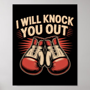 Póster Boxeador divertido te echa de menos guantes de box