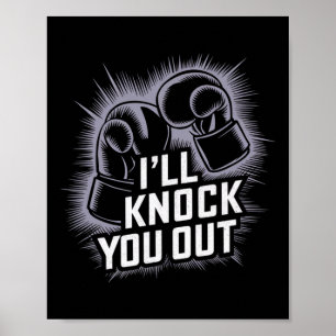 Póster Boxeador divertido te echa de menos guantes de box
