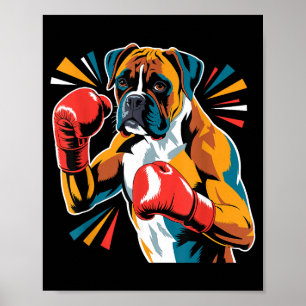 Póster Boxeador divertido y colorido para amantes de los 