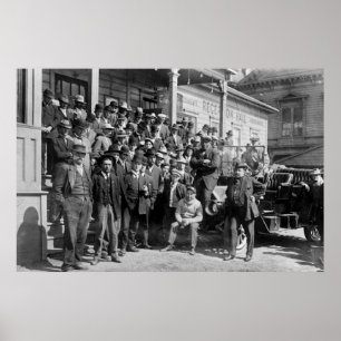 Póster Boxeador Jack Johnson e instructores, 1900s