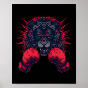 Póster Boxeador León Retrato Motif Vida Silvestre Kickbox