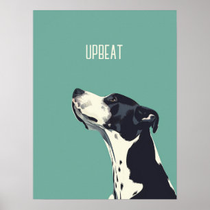 Póster Boxeador negro y blanco