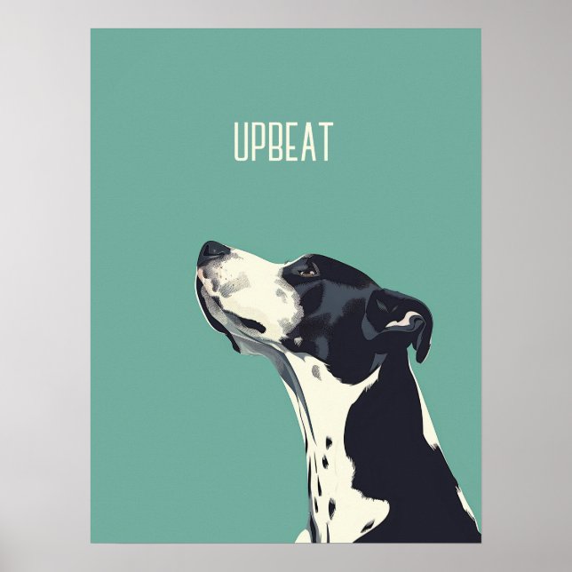 Póster Boxeador negro y blanco (Frente)