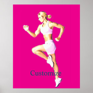 Póster Boxeadora Femenina En Forma Thunder_Cove