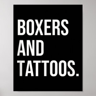 Póster Boxeadores Y Tatuajes Alemanes Dueños De Boxer Per