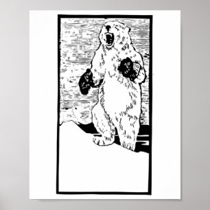 Póster Boxear oso polar contra el calentamiento global es