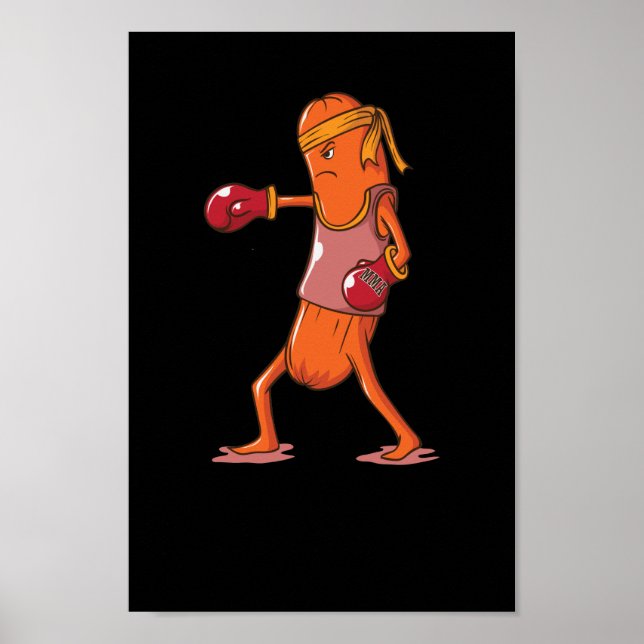 Póster boxende Wurst kämpft en der MMA (Frente)
