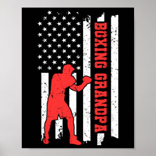 Póster Boxeo América Bandera Boxeo Artes Marciales Boxeo