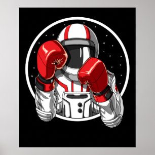 Póster Boxeo astronauta