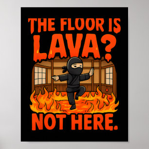 Póster Boxeo de artes marciales Ninja Lava Floor Dojo Hum