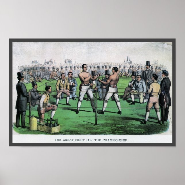 Póster Boxeo de época, gran lucha por el campeonato (Frente)