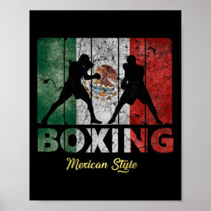 Póster Boxeo de estilo vintage mexicano