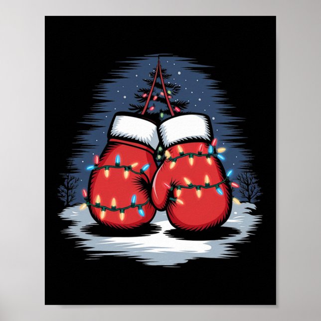 Póster Boxeo de guantes de boxeo Navidad Boxing (Frente)