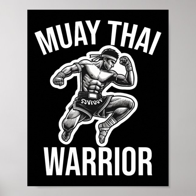 Póster Boxeo de guerrero muay tailandés contra comité de  (Frente)