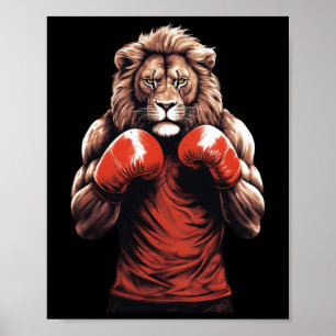 Póster Boxeo de león Boxeo Artes Marciales Mixtas Kickbox
