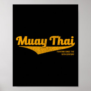 Póster Boxeo de Muay Thai angustiado, Mma, Bjj, Tailandia