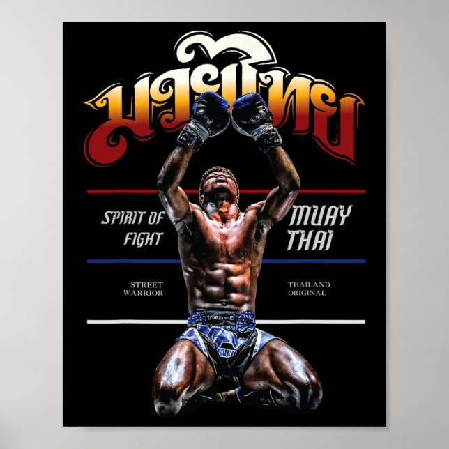 Póster Boxeo de Muay Thai Original de Tailandia  (Frente)