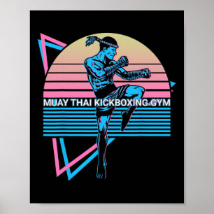 Póster Boxeo de Muay Thai Retro Boxeo de Muay Thai Gimnas