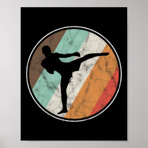 Póster Boxeo de Muay Thai Vintage Angustiado 