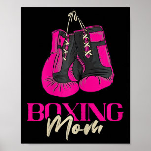 Póster Boxeo de Mujer Boxeadora de Mamá Guantes de Boxeo