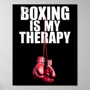 Póster Boxeo Es Mi Terapia Cita Boxeo Kickboxing Boxeador