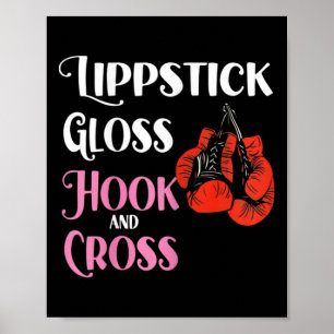 Póster Boxeo Femenino Mma Kickboxing Labial Brillo Hock A