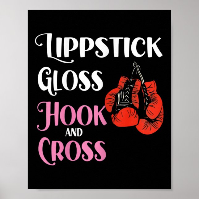 Póster Boxeo Femenino Mma Kickboxing Labial Brillo Hock A (Frente)