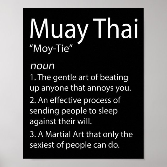 Póster Boxeo Gracioso Muay Thai Y Tailandés - Muay Thai D (Frente)