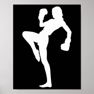 Póster Boxeo Kickboxer masculino Boxeo femenino Kickboxin