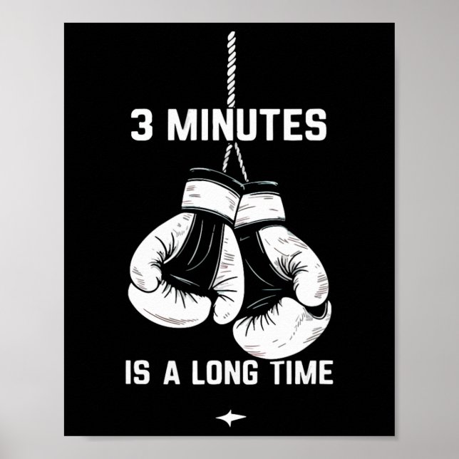 Póster Boxeo Kickboxing Boxeador 3 Minutos Es Un Largo Ti (Frente)