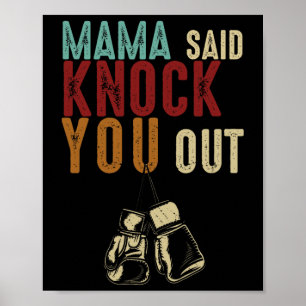 Póster Boxeo Kickboxing Mamá dijo que te golpeara a mamá