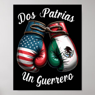 Póster Boxeo mexicano dos patrias un guerrero